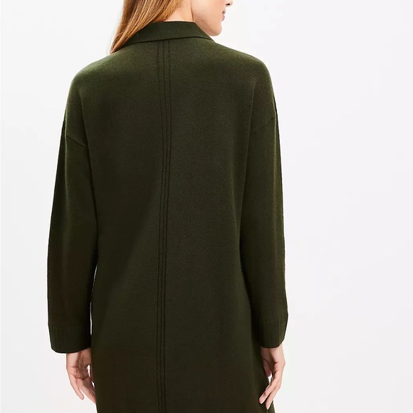 Women’s The Loft Green Petite Rib Trim Collared Mini Sweater Dress XSP - Picture 5 of 5